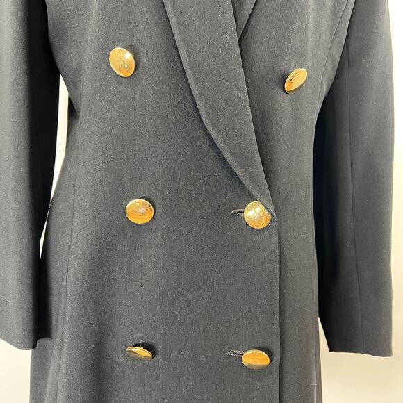 Vintage 80s Ilie Wacs Double Breasted Blazer Black Bergdorf Goodman - Picture 4 of 8